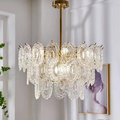 Gold Wave Glass Chandelier