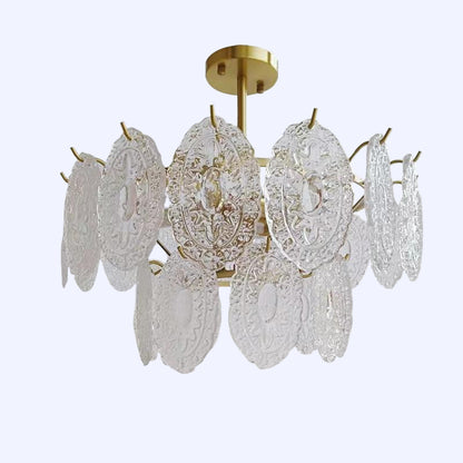 Gold Wave Glass Chandelier