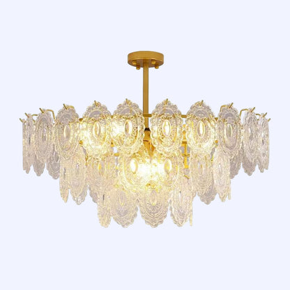 Gold Wave Glass Chandelier