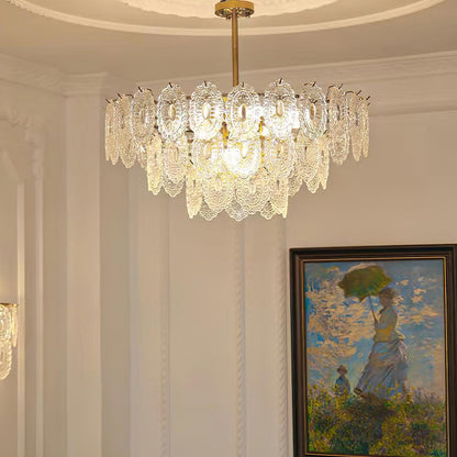 Gold Wave Glass Chandelier