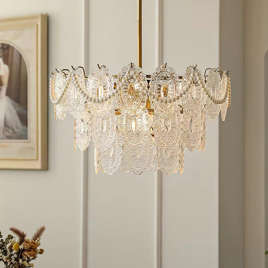 Gold Wave Pearl Chandelier