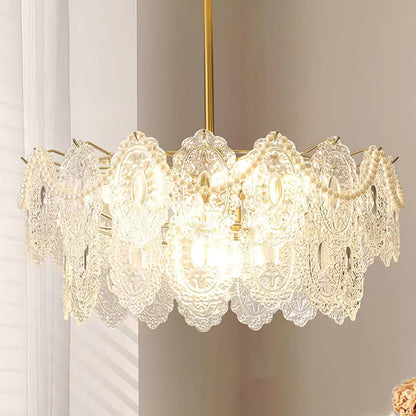Gold Wave Pearl Chandelier