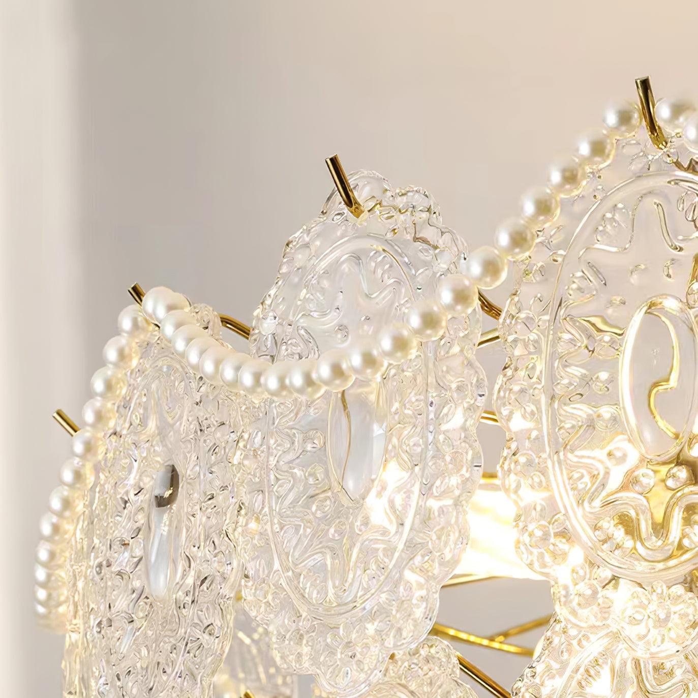 Gold Wave Pearl Chandelier