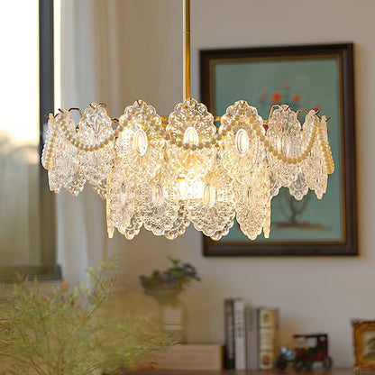 Gold Wave Pearl Chandelier