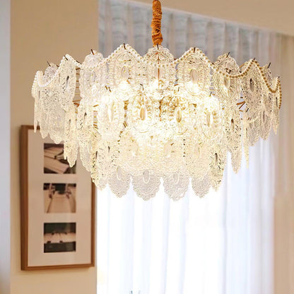 Gold Wave Pearl Chandelier