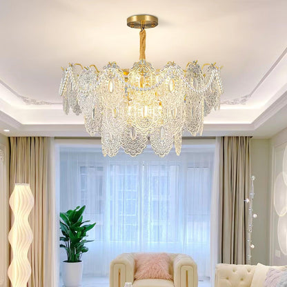 Gold Wave Pearl Chandelier