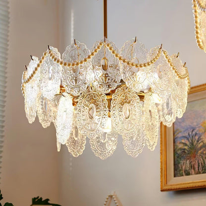 Gold Wave Pearl Chandelier