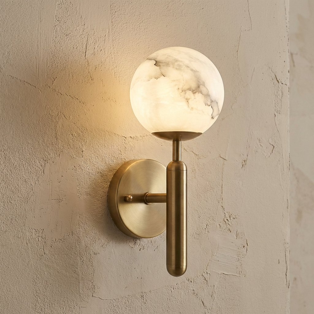 Gold Marble Ball Wall Lamp