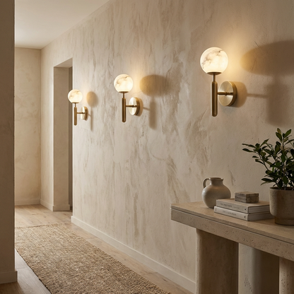 Gold Marble Ball Wall Lamp