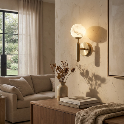 Gold Marble Ball Wall Lamp