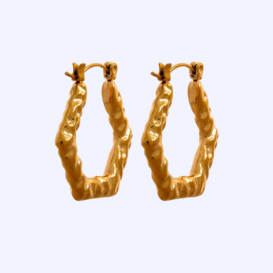 Textured Geometric Hoop Earrings