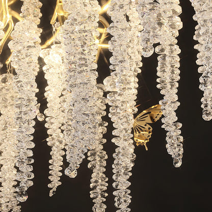 Golden Wisteria Crystal Flower Chandelier