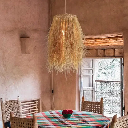 Hand-Woven Rattan Ceiling Light