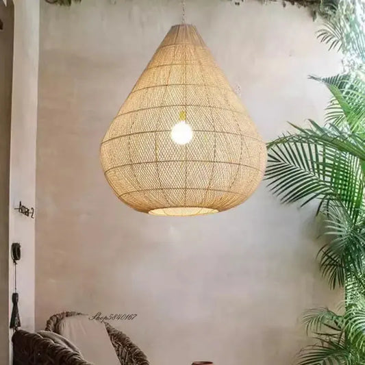 Handmade Japanese Natural Rattan Pendant Light