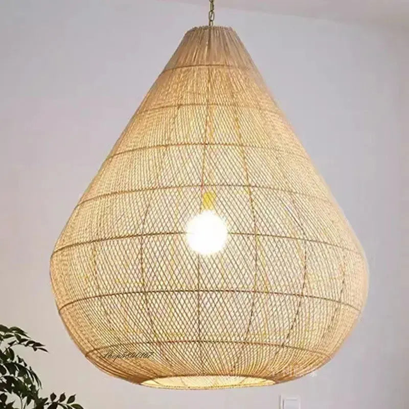 Handmade Japanese Natural Rattan Pendant Light