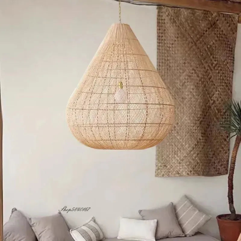 Handmade Japanese Natural Rattan Pendant Light