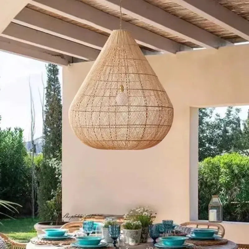Handmade Japanese Natural Rattan Pendant Light