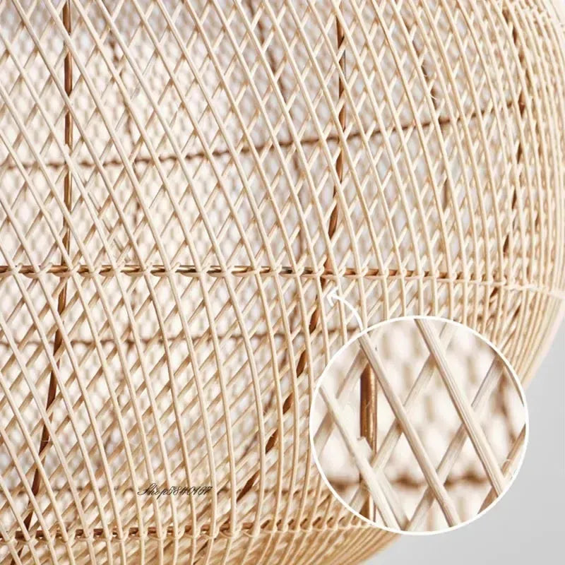 Handmade Japanese Natural Rattan Pendant Light