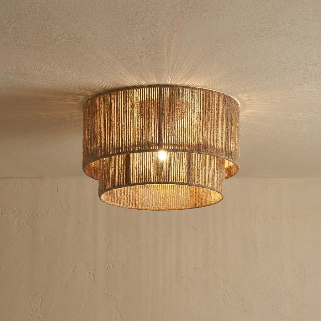 Handmade Rattan Woven Rope Ceiling Lamp