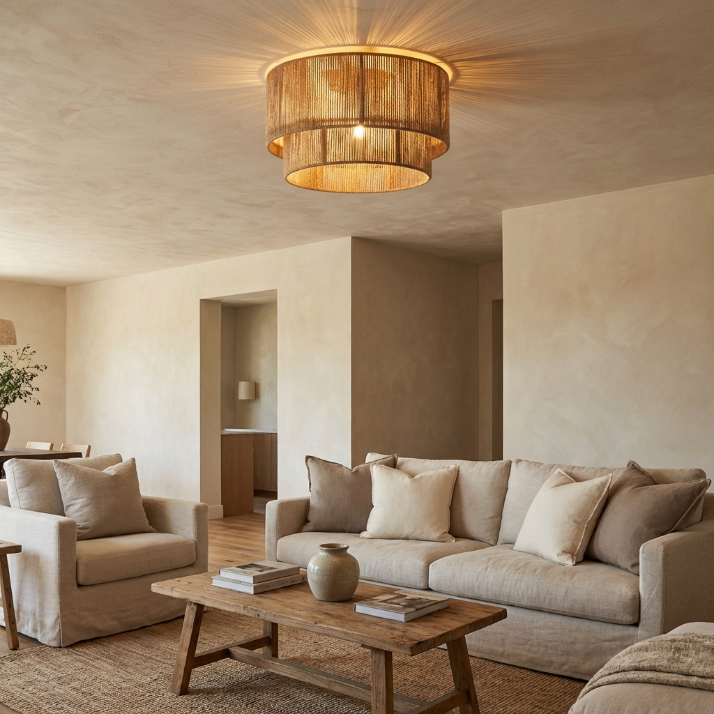 Handmade Rattan Woven Rope Ceiling Lamp