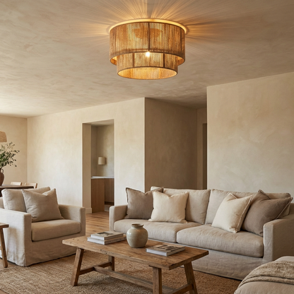 Handmade Rattan Woven Rope Ceiling Lamp