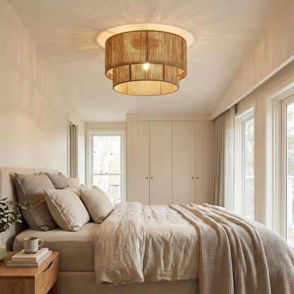 Handmade Rattan Woven Rope Ceiling Lamp