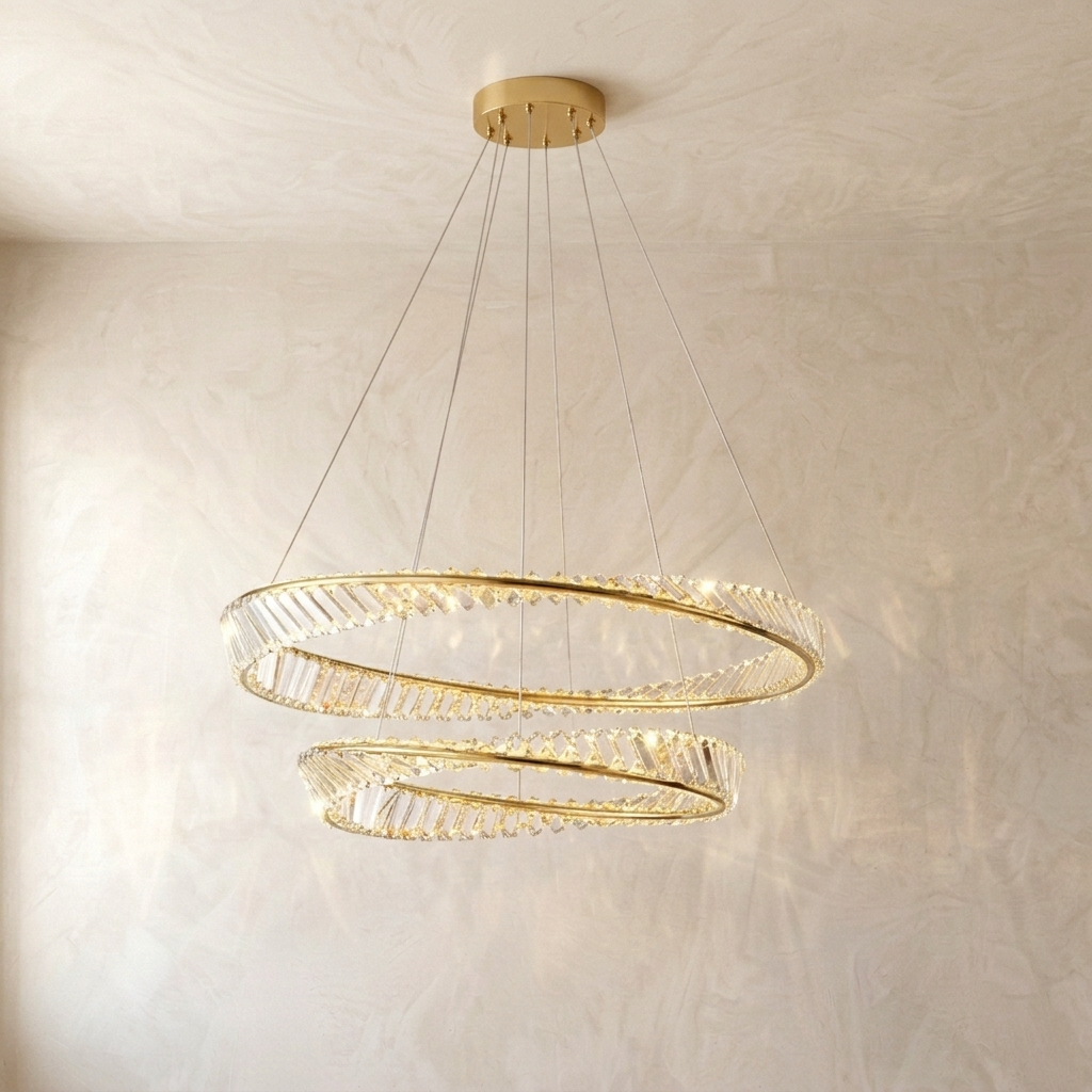 Helix Crystal Ring Chandelier
