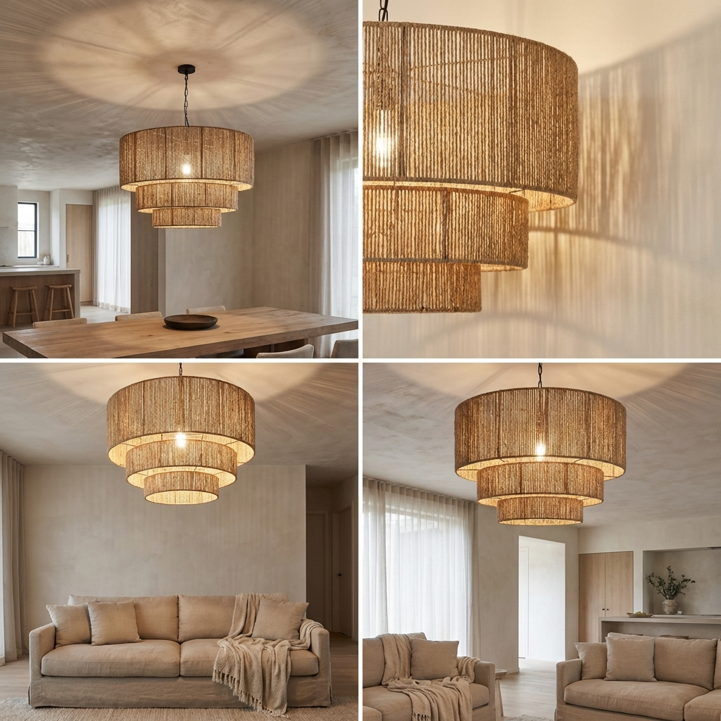 Hemp Rope Wabi Sabi Style Chandelier