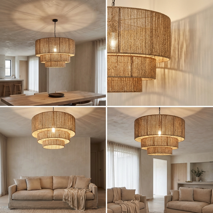 Hemp Rope Wabi Sabi Style Chandelier