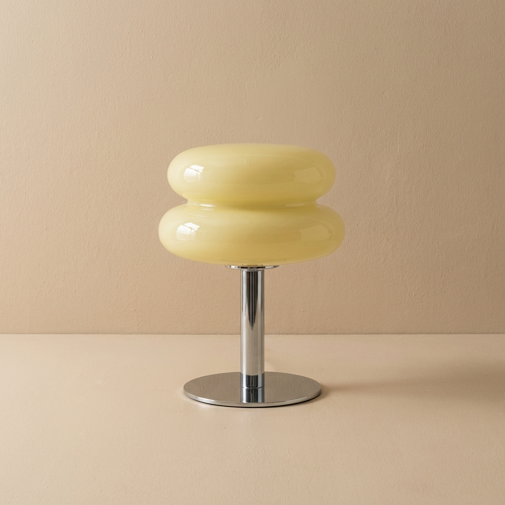 Italian Bauhaus Glass Table Lamp