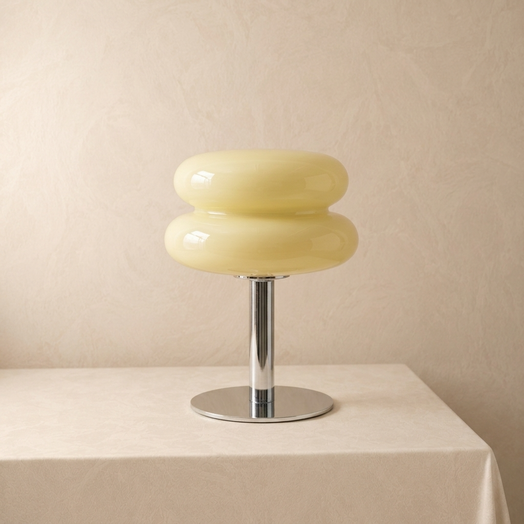Italian Bauhaus Glass Table Lamp