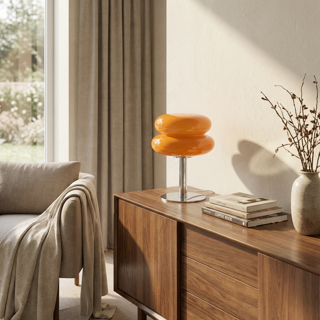 Italian Bauhaus Glass Table Lamp