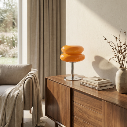 Italian Bauhaus Glass Table Lamp
