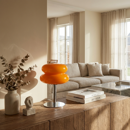 Italian Bauhaus Glass Table Lamp