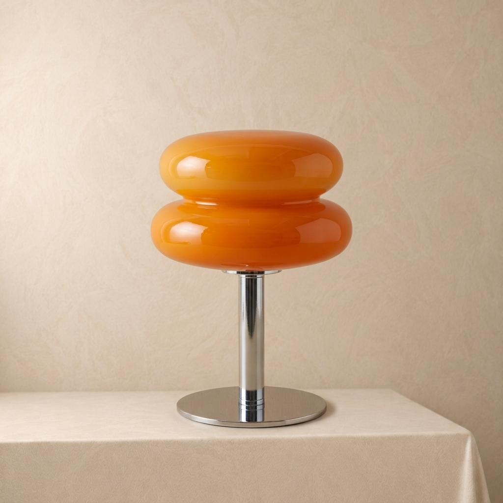 Italian Bauhaus Glass Table Lamp