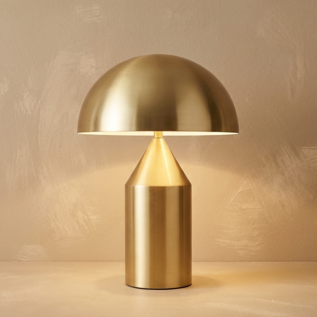 Italian Designer Metal Mushroom Table Lamp