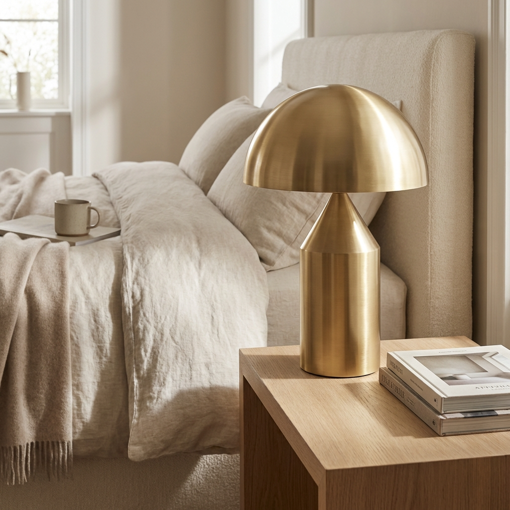 Italian Designer Metal Mushroom Table Lamp
