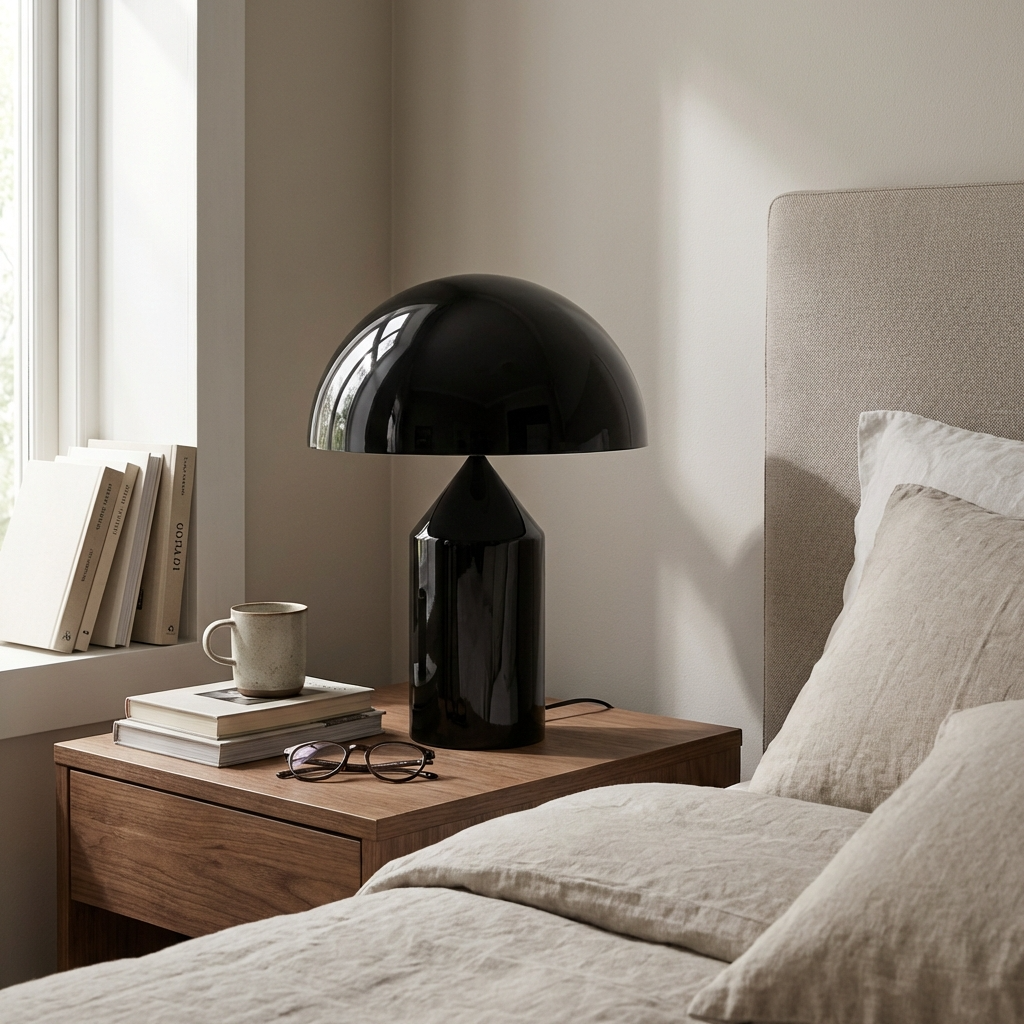 Italian Designer Metal Mushroom Table Lamp