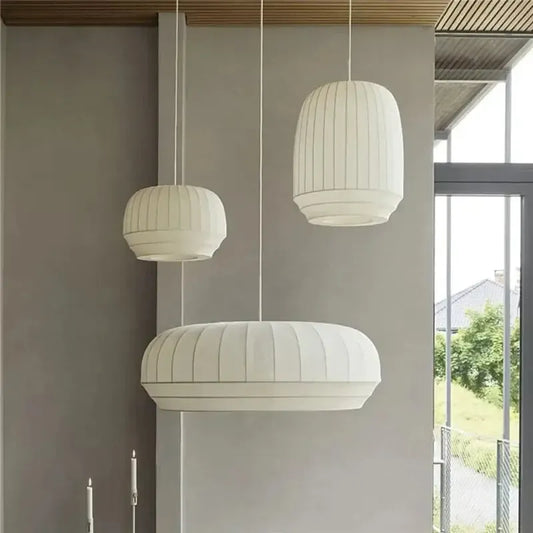 Japandi Wabi Sabi Fabric Pendant Light