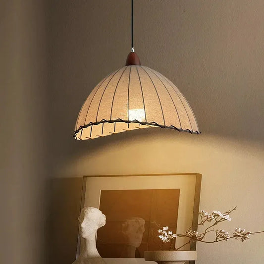Japandi Wabi Sabi Handmade Linen Fabric Chandelier