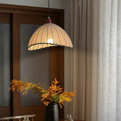 Japandi Wabi Sabi Handmade Linen Fabric Chandelier