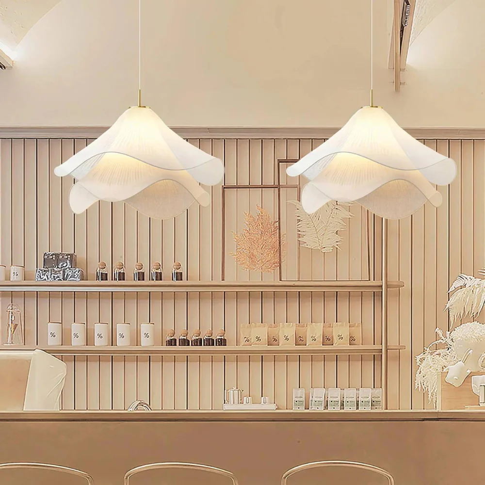 Japanese Cream Fabric Pendant Light