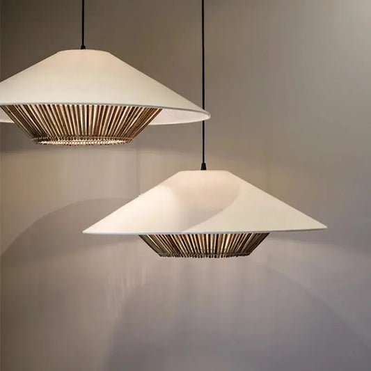 Japanese Rattan Fabric Ceiling Light