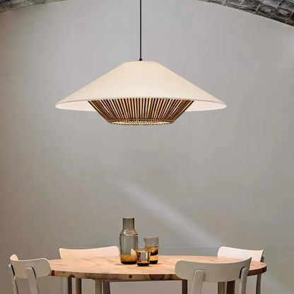 Japanese Rattan Fabric Ceiling Light