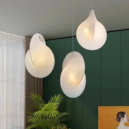 Japanese Silk Ellipse Pendant Light