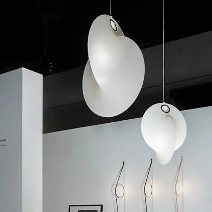 Japanese Silk Ellipse Pendant Light