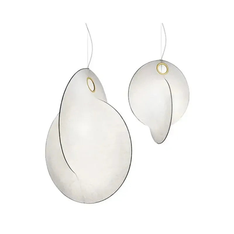 Japanese Silk Ellipse Pendant Light