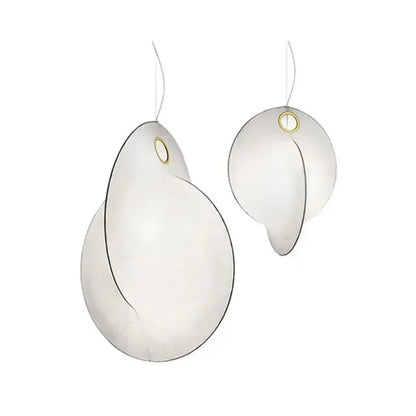 Japanese Silk Ellipse Pendant Light