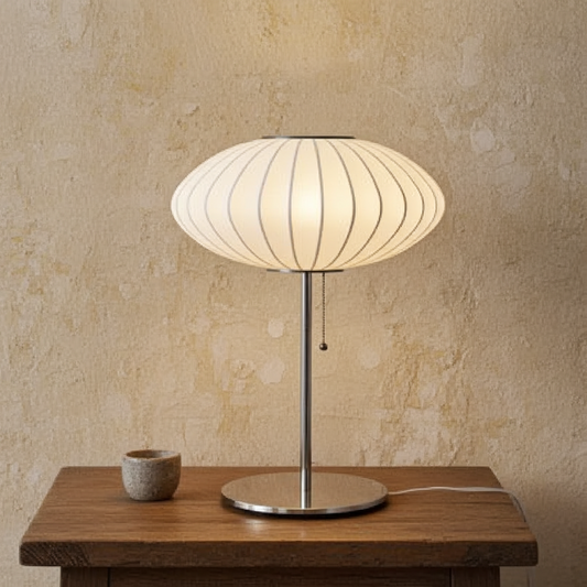 Japanese Silk Wabi Sabi Table & Floor Lamp
