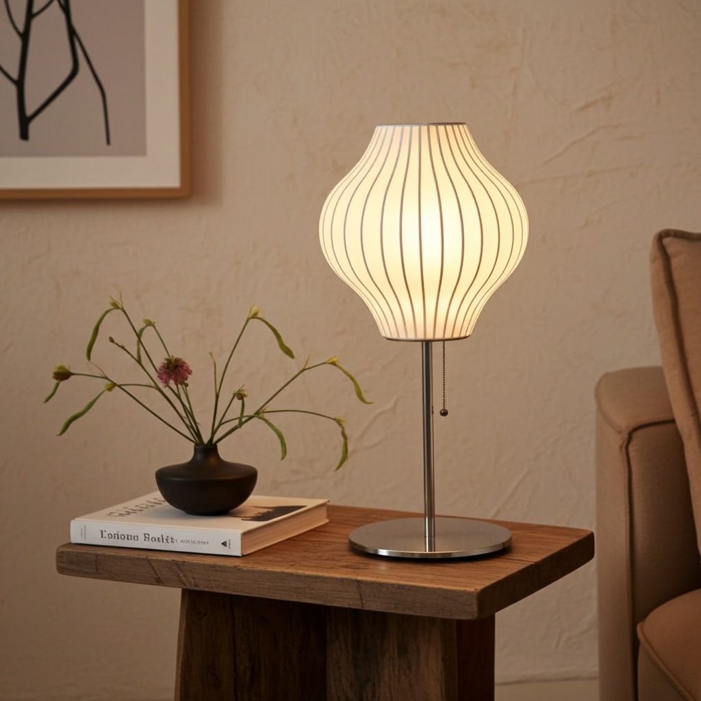 Japanese Silk Wabi Sabi Table & Floor Lamp